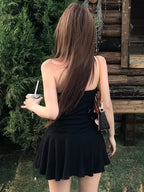 Mini Dress | New Spring And Summer Halter Neck with Fake Two-Piece Design, Waist- And Pure Desire Style Women'S Dress