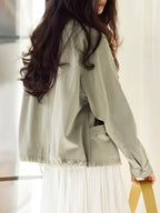 Women's Spring/Summer New Style Trench Coat 2-in-1 Look Loose Jacket Elegant Temperament Spring/Summer New Women's Raglan Sleeve Loose Casual Short Coat