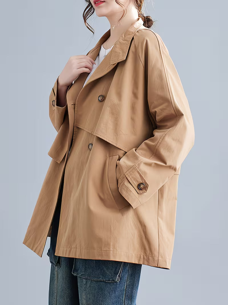 Fashionable Casual Loose Blazer Trench Coat for Women