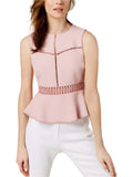 Rachel Roy Womens Cutout Peplum Blouse