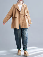Fashionable Casual Loose Blazer Trench Coat for Women
