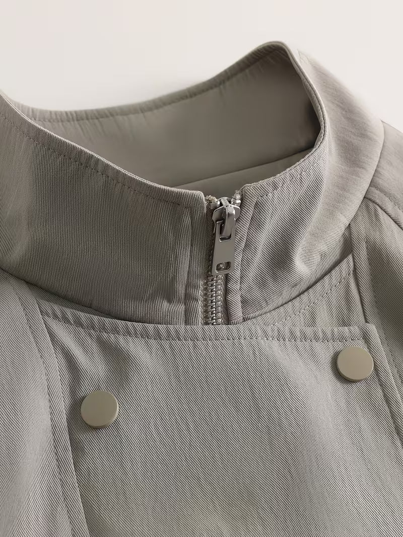Women's Spring/Summer New Style Trench Coat 2-in-1 Look Loose Jacket Elegant Temperament Spring/Summer New Women's Raglan Sleeve Loose Casual Short Coat