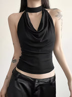 Retro Slim Halter Neck Suspender Top for Women, New Summer Style, Sweet And Cool Slim Fit Vest