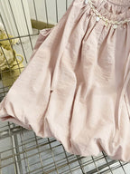 Summer New Pink Tie-String Off-Shoulder Sleeveless Vest Shirt Sweet Age-Reducing Short Puff Sleeve Blouse Top