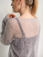 Women's Casual Elegant Sweater, Loose-Fit Solid Color Top