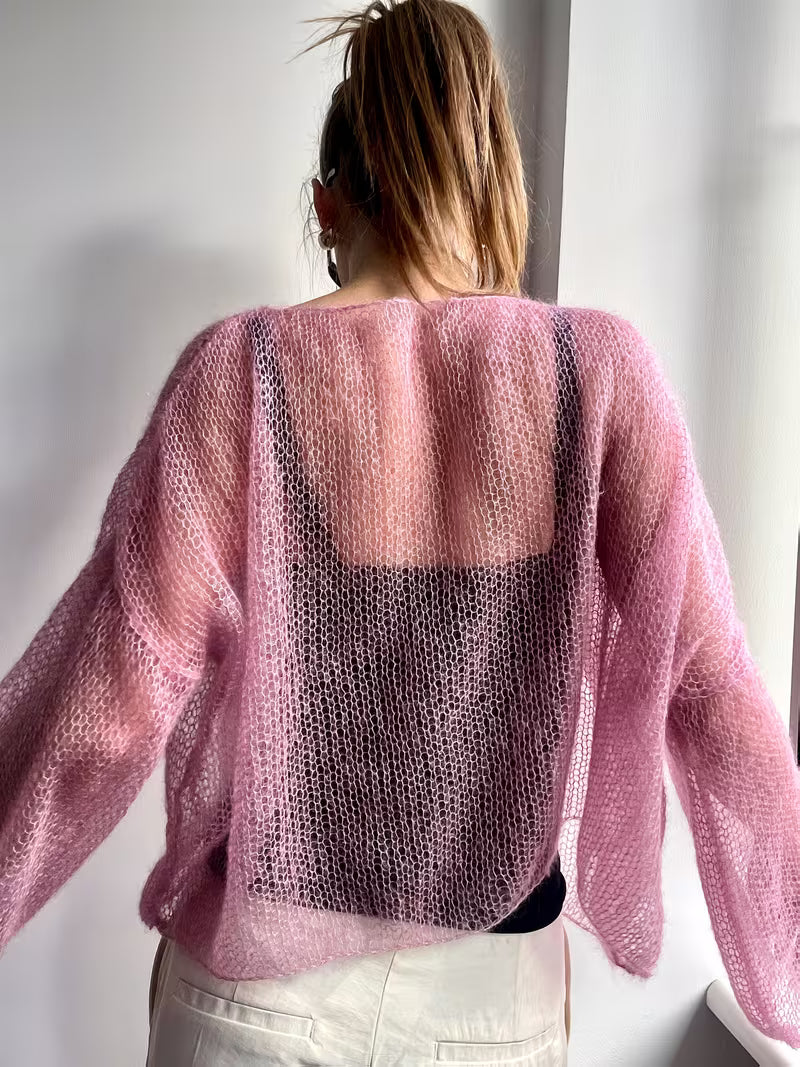 Women's Casual Elegant Sweater, Loose-Fit Solid Color Top