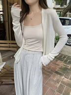 New Solid Color Cardigan Women'S Thin Sunscreen Outerwear Long Sleeve Top