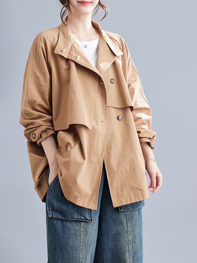 Fashionable Casual Loose Blazer Trench Coat for Women
