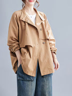 Fashionable Casual Loose Blazer Trench Coat for Women