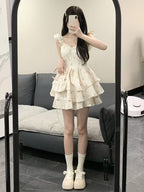 Summer Dress for Women with a Fitted Waist That Highlights a Slim Figure, Featuring a Sweet And Spicy Style with Small Flutter Sleeves And Unique Design