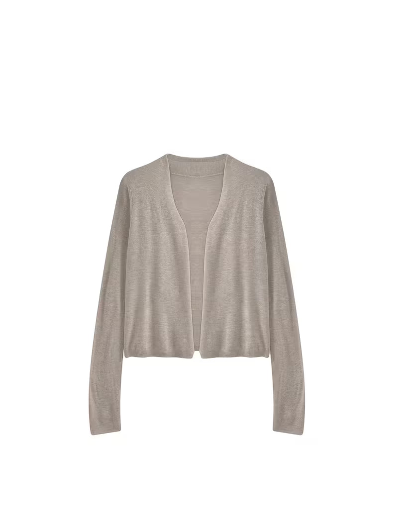 New Solid Color Cardigan Women'S Thin Sunscreen Outerwear Long Sleeve Top