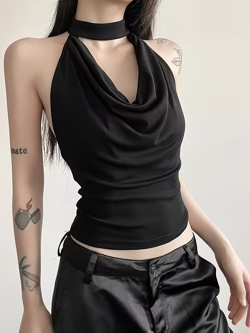 Retro Slim Halter Neck Suspender Top for Women, New Summer Style, Sweet And Cool Slim Fit Vest