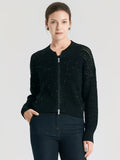 100% Linen 7-Gauge Openwork Cardigan, 2/24 Nm Yarn Waist-Cinching V-Neck Jacket, Lightweight And Breathable Knitwear