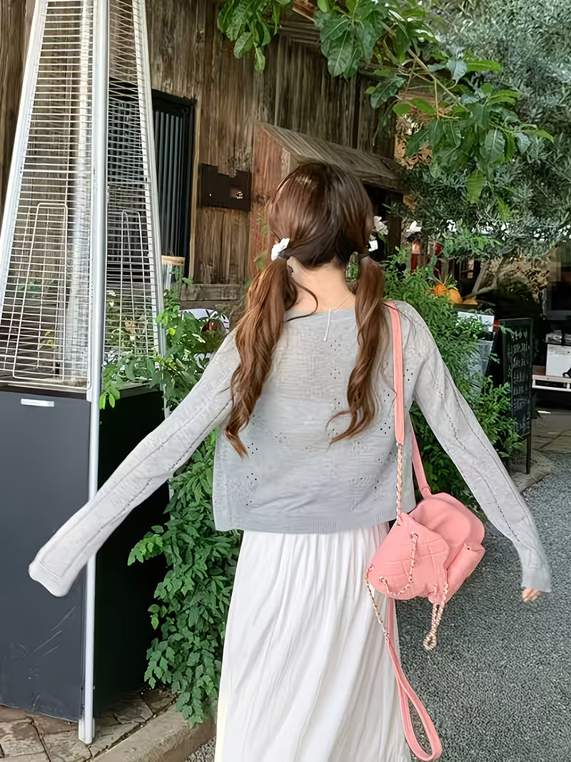 Women'S Ice Jacket, Summer Thin Outerwear Cardigan, Hollow-Out Sheer Shawl Top