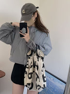 Women'S Long Sleeve Short Hooded Zippered Jacket | Casual Non-Stretch Solid Color Jacket