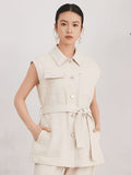 High Quality Luxury Women's Clothing, Spring And Summer Linen Sleeveless Vest