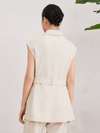High Quality Luxury Women's Clothing, Spring And Summer Linen Sleeveless Vest